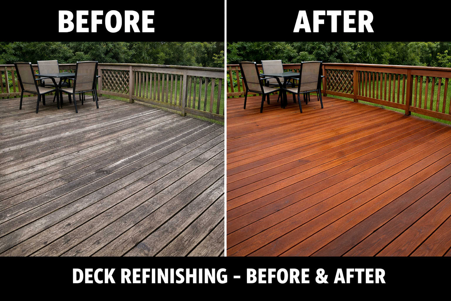 Deck Refinishing - before and after project